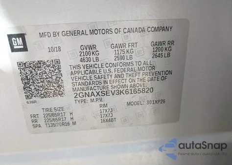 2019 Chevrolet Equinox Ls from USA, damaged, VIN 2GNAXSEV3K6165820
